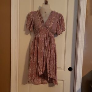 blue rain flower dress